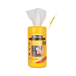 fellowes 99703 screen cleaner wipes, alcohol-free, 100 wipes