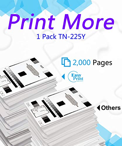 EASYPRINT (1-Yellow Pack) Compatible TN-225 TN225 Toner Cartridge Used for Brother HL-3140CW 3142CW 3150CDW 3152CDW 3170CDW 3180CDW MFC-9130CW 9340CDW DCP-9022CDW Printers