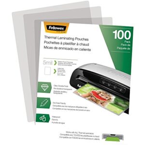 fellowes 5743501 5 mil letter laminating pouches – 100 per pack