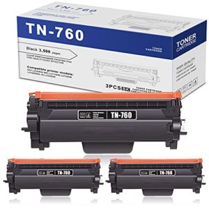 allu 3 pack toner cartridge replacement for brother dcp-l2550dw mfc-l2710dw l2750dw l2750dwxl printer ink cartridge.[black] (ak-tn760)