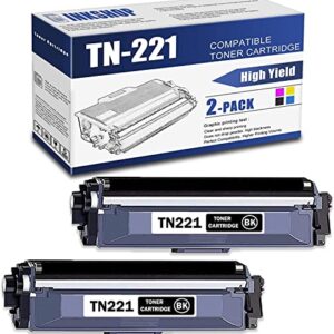 TN221 Compatible TN-221 Black Toner Cartridge Replacement for Brother TN-221 HL-3140CW HL-3150CDN MFC-9130CW MFC-9140CDN DCP-9015CDW Toner.(2 Pack)