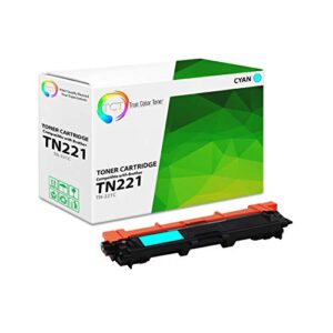 tct premium compatible toner cartridge replacement for brother tn-221 tn221c cyan works with brother hl-3140 3150 3152 3170, mfc-9130 9140 9330 9340, dcp-9020 printers (1,400 pages)