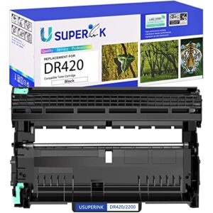 superink compatible drum unit replacement for brother dr420 dr-420 to use with hl-2240d hl-2270dw hl-2280dw mfc-7240 mfc-7360n mfc-7460dn mfc-7860dw dcp-7065dn intellifax 2840 2940 (black, 1-pack)