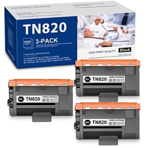 nucala tn820 high yield toner cartridge: compatible tn-820 toner cartridge replacement for brother hl-l6200dw mfc l5850dw l5900dw mfc-l5900dw hl-l5100dn mfc-l5850dw printer (3-pack,black)