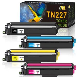 cmcmcm compatible toner cartridge for brother tn227 toner tn-227 tn 227 tn223 bk/c/m/y for hl-l3290cdw hl-l3210cw mfc-l3750cdw mfc-l3710cw laser printer (4 pack)