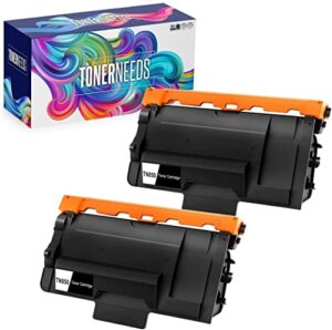 tonerneeds tn 850 toner cartridge – black ink replacement cartridges for tn850 & tn880 – high yield use – compatible with brother printer hl-l6200dw mfc-l5850dw l5200dw l5700dw – (pack of 2)