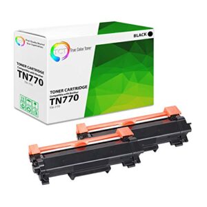 tct premium compatible toner cartridge replacement for brother tn-770 tn770 black super high yield works with brother mfc-l2750dw l2750dwxl, hl-l2370dw l2370dwxl printers (4,500 pages) – 2 pack