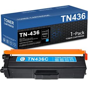 beryink tn436c tn 436c tn-436c long life high-yield toner cartridge cyan (1 pack 6,500 pages) compatible replacement for brother hl-l8360cdwt hl-l8360cdw dcp-l8410cdw mfc-l8900cdw mfc-l8610cdw printer