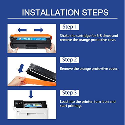 BERYINK TN436C TN 436C TN-436C Long Life High-Yield Toner Cartridge Cyan (1 Pack 6,500 Pages) Compatible Replacement for Brother HL-L8360CDWT HL-L8360CDW DCP-L8410CDW MFC-L8900CDW MFC-L8610CDW Printer