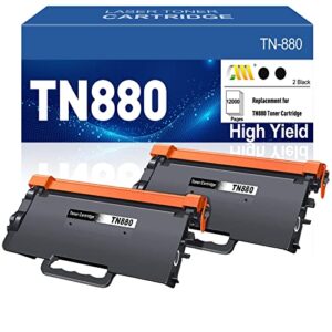 cmcmcm compatible toner cartridge replacement for brother tn880 tn-880 tn 880 tn880bk high yield for hl-l6200dw mfc-l6700dw mfc-l6800dw hl-l6200dwt hl-l6300dw mfc-l6900dw printer (black, 2-pack)