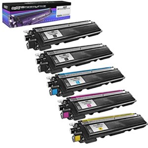 speedy inks compatible toner cartridge replacement for brother tn210 (2 black, 1 cyan, 1 magenta, 1 yellow, 5-pack)