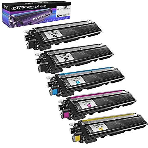 Speedy Inks Compatible Toner Cartridge Replacement for Brother TN210 (2 Black, 1 Cyan, 1 Magenta, 1 Yellow, 5-Pack)