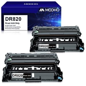 mooho compatible drum unit replacement for brother dr820 dr-820 dr 820 for hl-l6200dw mfc-l5850dw mfc-l5900dw mfc-l6700dw mfc-l5800dw mfc-l5700dw hl-l5200dw hl-l5100dn printer (black, 2-pack)