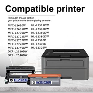 4-Pack (2Toner+2Drum) TN630 DR630 Compatible TN-630 Toner Cartridge and DR-630 Drum Unit Replacement for Brother HL-L2300D L2305W MFC-L2680W DCP-L2520DW L2540DW Printer Sold by Feromyink