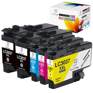 miss deer lc3037 ink cartridges compatible replacement for brother lc3037 lc3037xxl lc3039, high yield use with mfc-j6945dw mfc-j5845dw xl mfc-j5945dw mfc-j6545dw xl (2 bk/c/m/y) 5pk