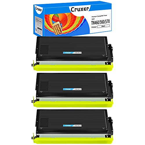 Cruxer Compatible Toner Cartridge Replacement for Brother TN460 TN-460 Used for HL-1440 HL-1435 HL-1240 Intellifax 4100 4100e 4750 MFC-8600 MFC-8500 MFC-9700 DCP-1400 Printers ( Black , 3-Pack )