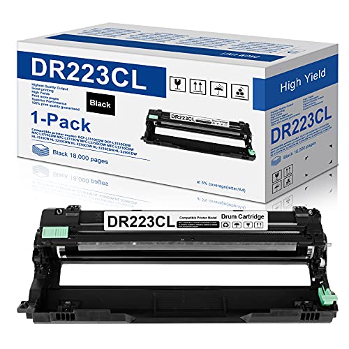 1-Pack Black Compatible DR223CL Drum Unit Replacement for Brother DR-223CL Drum Works with Brother MFC-l3770CDW MFC-l3750CDW MFC-l3710CW HL-l3290CDW HL-l3270CDW HL-l3210CDW HL-L3230CDW Printer