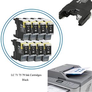 HOTCOLOR LC75xl Ink cartridges Replacement for Brother Printer Ink LC71xl LC75xl Black for Brother MFC-J280W MFC-J425W MFC-J6710DW MFC-J6510DW Printer (8 Black,8PK)