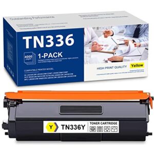 beryink compatible tn336 tn-336 tn336y tn-336y toner replacement for brother dcp-9050cdn 9055cdn 9270cdn, hl-l8350cdw/cdwt l8250cdn, mfc-9460cdn l8600cdw l8850cdw printer (1-pack, yellow)