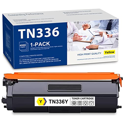 BERYINK Compatible TN336 TN-336 TN336Y TN-336Y Toner Replacement for Brother DCP-9050CDN 9055CDN 9270CDN, HL-L8350CDW/CDWT L8250CDN, MFC-9460CDN L8600CDW L8850CDW Printer (1-Pack, Yellow)