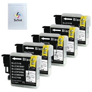 tactink lc61bk ink cartridge compatible for brother lc61 lc65 xl lc-61 lc61bk, work with brother mfc-495cw mfc-490cw mfc-5895cw mfc-6490cw mfc-5490cw mfc-6890cdw (black, 5-pack)
