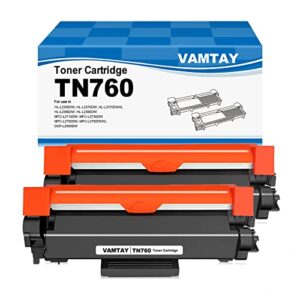 vamtay compatible toner cartridge replacement for brother tn760 tn-760 tn730 tn-730 for mfc-l2710dw hl-l2395dw dcp-l2550dw hl-l2350dw printer (2p black)