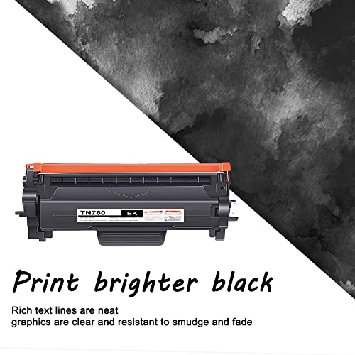 High Yield TN760 Toner Cartridge Compatible 3 Pack TN-760 Black Replacement for Brother TN760 TN-760 for Brother DCP-L2550DW MFC-L2710DW L2750DW L2750DWXL HL-L2350DW L2370DW L2390DW L2395DW Printer