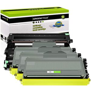 greencycle (3 toner,1 drum compatible toner cartridge and drum unit replacement for tn360 tn330 dr360 dr-360 high yield compatible with brother hl-2170w hl-2140 mfc-7340 mfc-7340 dcp-7040 printer