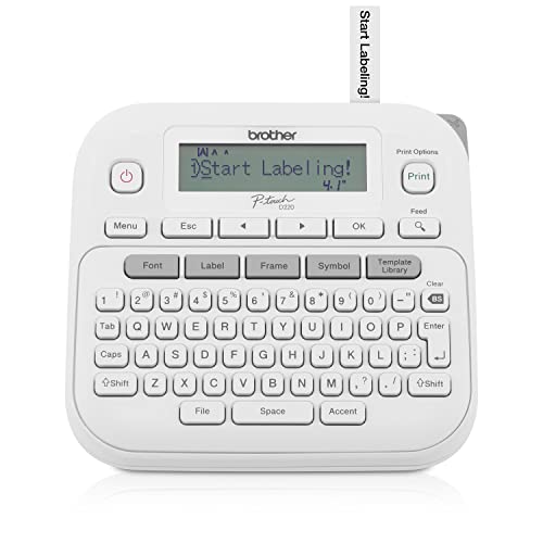 Brother P-Touch PTD220 Home/Office Everyday Label Maker | Prints TZe Label Tapes up to ~1/2 inch, White