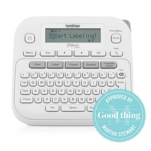 Brother P-Touch PTD220 Home/Office Everyday Label Maker | Prints TZe Label Tapes up to ~1/2 inch, White