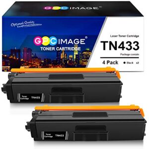 gpc image compatible toner cartridge replacement for brother tn433 tn 433 to use with hl-l8360cdw mfc-l8900cdw hl-l8360cdwt hl-l8260cdw mfcl8610cdw mfcl9570cdw color laser all-in-one printer (2 black)