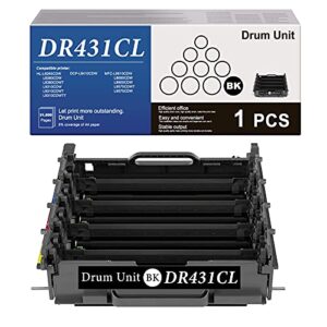 JUL 1-Pack Black DR431CL DR-431CL Drum Unit Compatible Replacement for Brother HL-L8260CDW L8360CDWT L9310CDW L9310CDWT L9310CDWTT DCP-L8410CDW MFC-L8610CDW L8900CDW L9570CDWT L9570CDW Printer