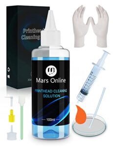 mars online printhead cleaning kit inkjet printer head cleaner compatible for hp/epson/brother/canon 8600 8610 8035 8710 6700 6900 / epson 1430 2720 et-2720 et-2750, 100ml, kit 3