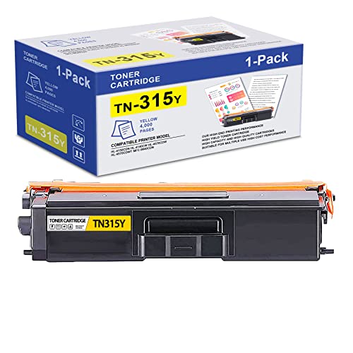 Mah 1-PackHigh Yield TN315Y Toner TN-315Y Cartridge TN 315 Yellow Replacement for Brother