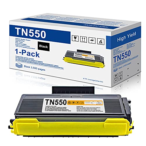 1-Pack Black Compatible Toner Cartridge Replacement for Brother TN550 TN-550 TN550BK High Yield to use with HL-5370DW, HL-5340D, DCP-8060, DCP-8065DN, HL-5240, HL-5250DN, MFC-8660DN Printer