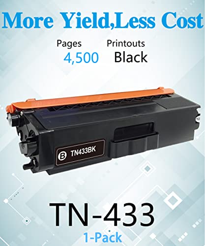 MM MUCH & MORE Compatible Toner Cartridge Replacement for Brother TN433 TN-433 TN433BK Used in HL L8260CDW L8360CDW L8360CDWT DCP L8410CDW L8610CDW L8690CDW L8900CDW Printers (1-Pack, Black)