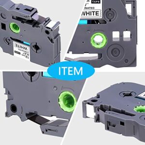 TZE-231 Compatible Label Tape Replacement for Brother TZe-231 TZ-231 Laminated P-Touch Label Maker Tape, Black on White, for PT-D200 PT-D210 PTH100 PT-D400, 0.47" x 26.2'(12mm x 8m), 6 Packs