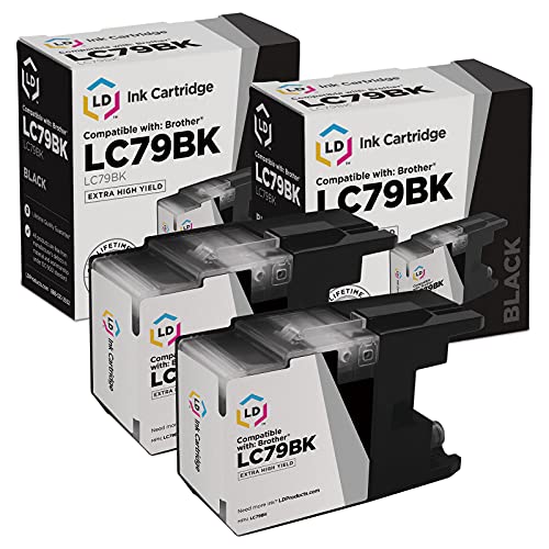 LD Compatible Ink Cartridge Replacement for Brother LC79BK Extra High Yield (Black, 2-Pack)