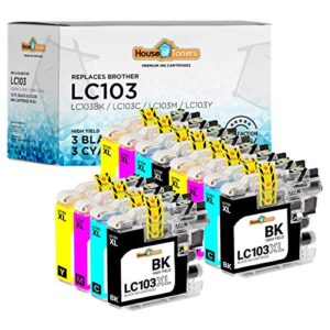houseoftoners compatible ink cartridge replacement for brother lc103 xl lc 103 for mfc-j450dw mfc-j470dw mfc-j6920dw mfc-j870dw (3b/3c/3m/3y, 12pk)