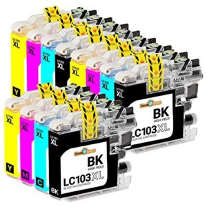 Houseoftoners Compatible Ink Cartridge Replacement for Brother LC103 XL LC 103 for MFC-J450DW MFC-J470DW MFC-J6920DW MFC-J870DW (3B/3C/3M/3Y, 12PK)