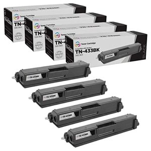ld compatible toner cartridge replacement for brother tn433bk high yield (black, 4-pack)