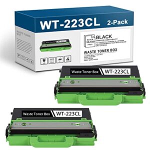 argink wt223cl compatible wt-223cl waste toner box replacement for brother mfc-l3710cw l3750cdw l3770cdw hl-l3210cw l3230cdw l3270cdw l3290cdw printer, (2 pack, black)