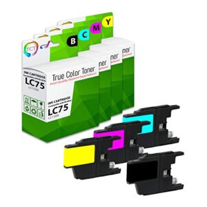 tct compatible ink cartridge replacement for brother lc75 lc75bk lc75c lc75m lc75y works with brother mfc-j430w j825dw j435w j425w j280w j625dw printers (black, cyan, magenta, yellow) – 4 pack
