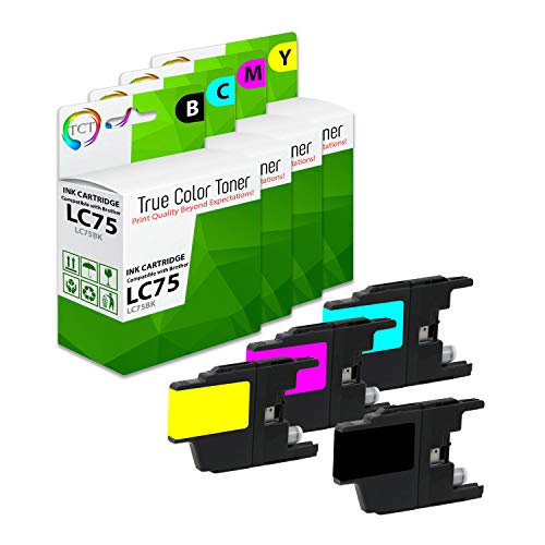 TCT Compatible Ink Cartridge Replacement for Brother LC75 LC75BK LC75C LC75M LC75Y Works with Brother MFC-J430W J825DW J435W J425W J280W J625DW Printers (Black, Cyan, Magenta, Yellow) - 4 Pack