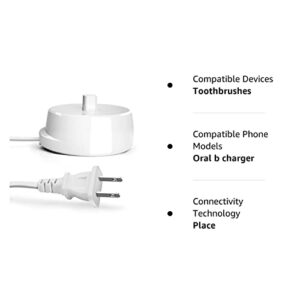 Toothbrush Charger for Oral B, Braun Toothbrush Charger Base Inductive Model 3757 Charger Portable Environmental ABS for Travel Replacement White