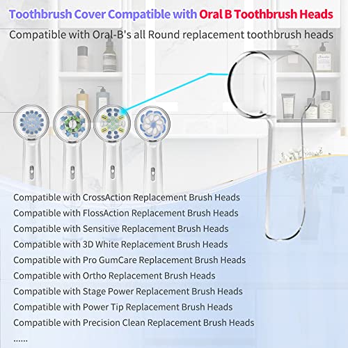 12Pcs Reusable Toothbrush Head Covers Compatible with Oral B Electric Toothbrush Heads for Better Healthy Brushing and Storage in Home and Travel