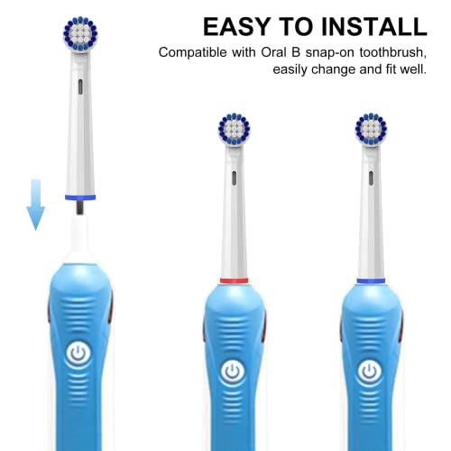 Toothbrush Heads Compatible with Oral B, 8 Pack Professional Electric Toothbrush Replacement Heads Medium Soft Dupont Bristles Precision Clean Brush Heads Refills