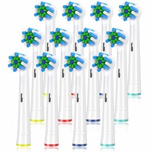 replacement brush heads for braun oral b, compatible with oral-b pro 1000/2000/3000/5000/6000 smart and genius electric toothbrush, 12 pcs
