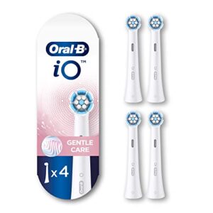 io series gentle care replacment brush head for oral-b io series electric toothbrushes, white, 4 count