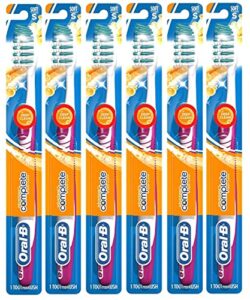 oral-b complete deep clean toothbrush, 35 soft (colors vary) – pack of 6